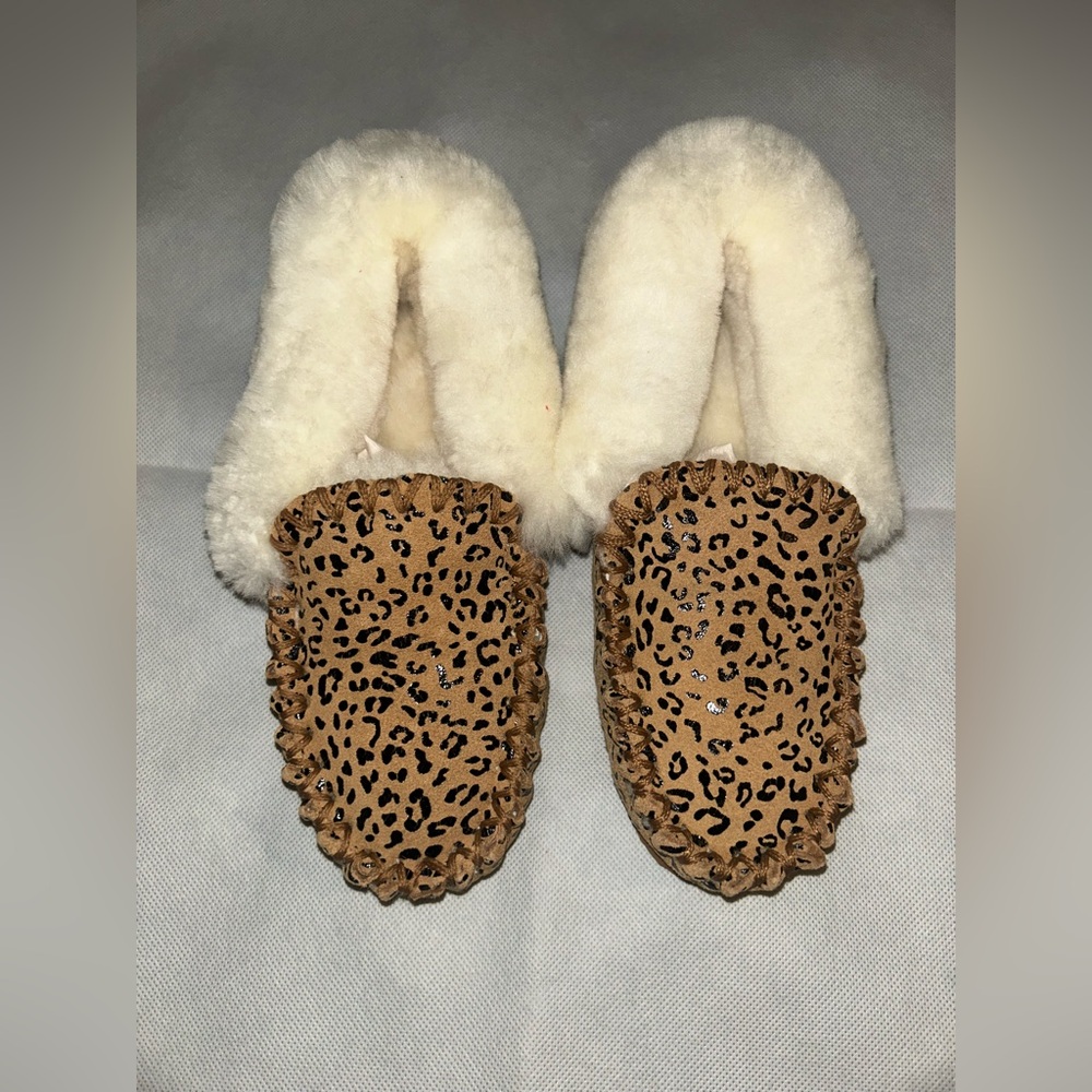 Emu Leopard Print and Cream Slippers